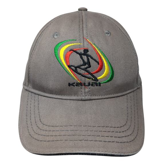 Kauai Slideback Baseball Hat Gray One Size Embroidered Hawaiian Headwear - Picture 1 of 9